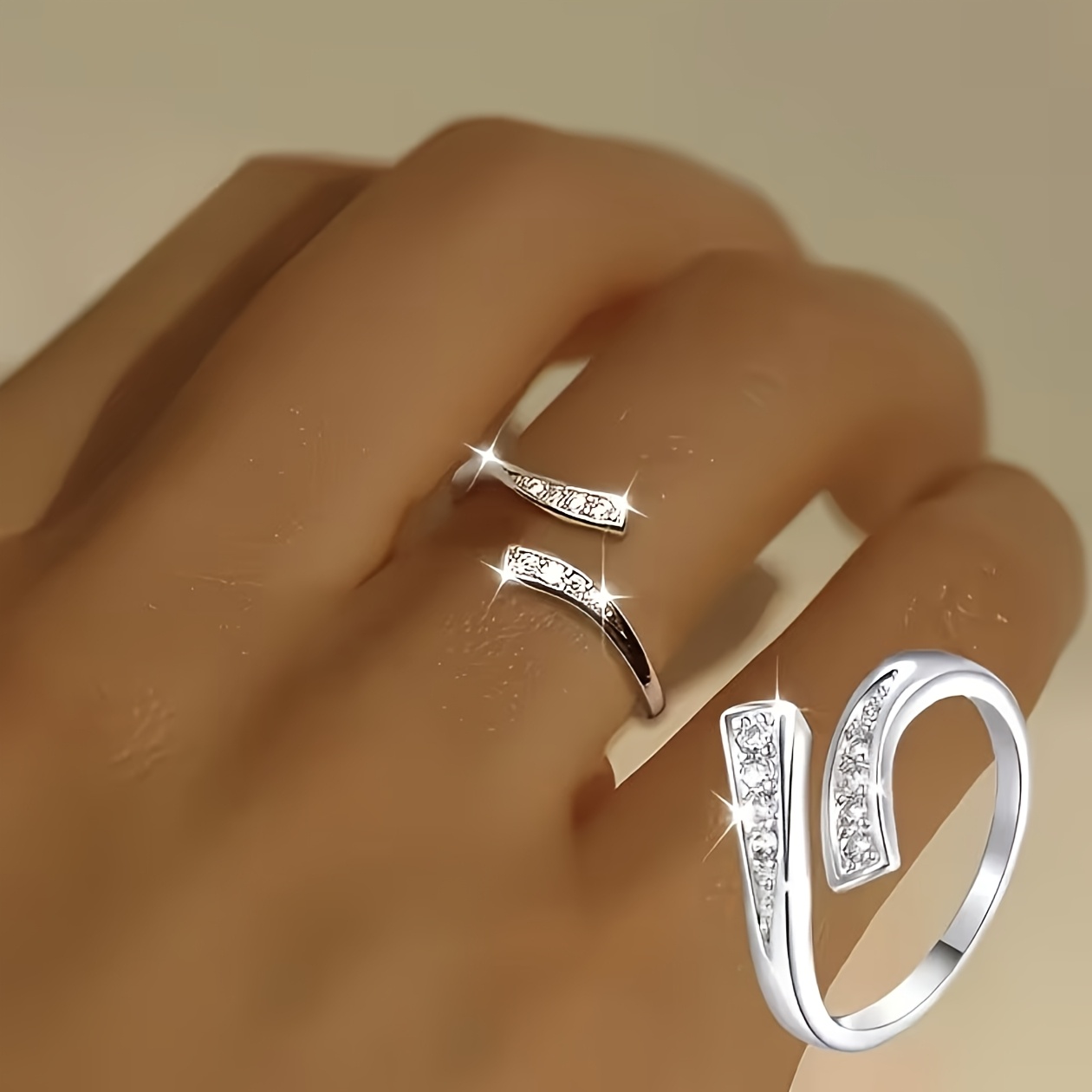 Geometric Line Band Ring for Women, Fashionable Design
